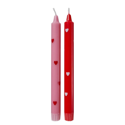 ART BOUGIE Stabkerze Herzen 2er Set