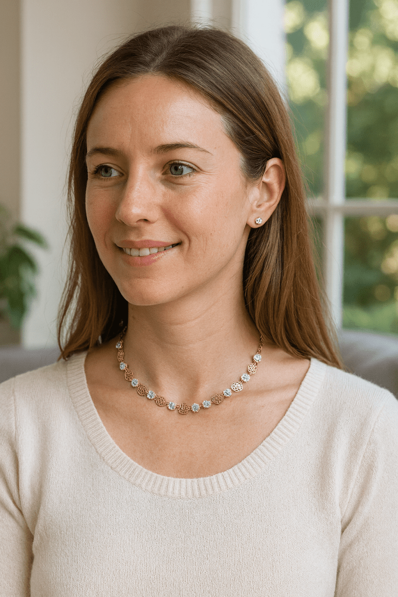 NEREIDE – Jewelry Set with Green Stones and Sailor Links