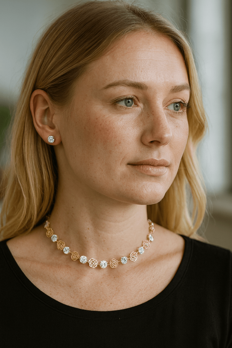 NEREIDE – Jewelry Set with Green Stones and Sailor Links