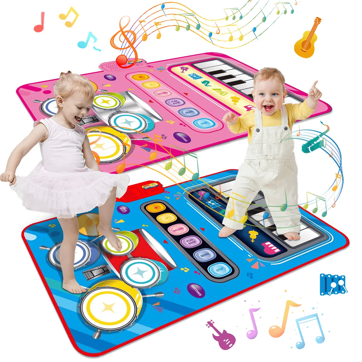 Musical Mat Sound Mat - Interactive Music Mat for Kids with 5 Instruments (Drums, Piano, Violin)