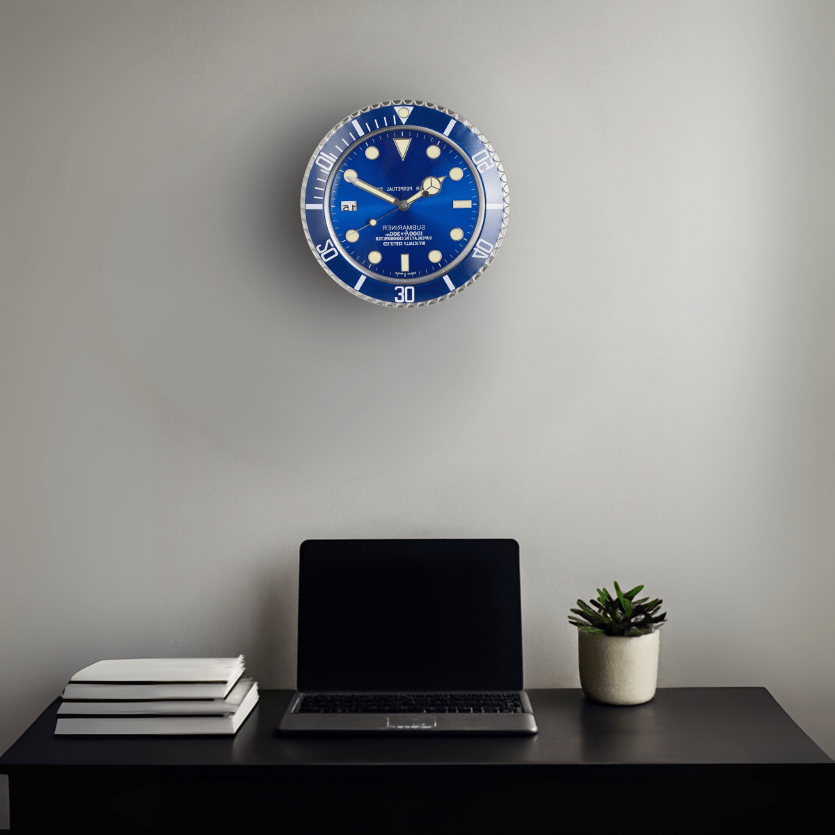 Varelux - Stillezeit Wall Clock Stainless Steel & Luminous Hands