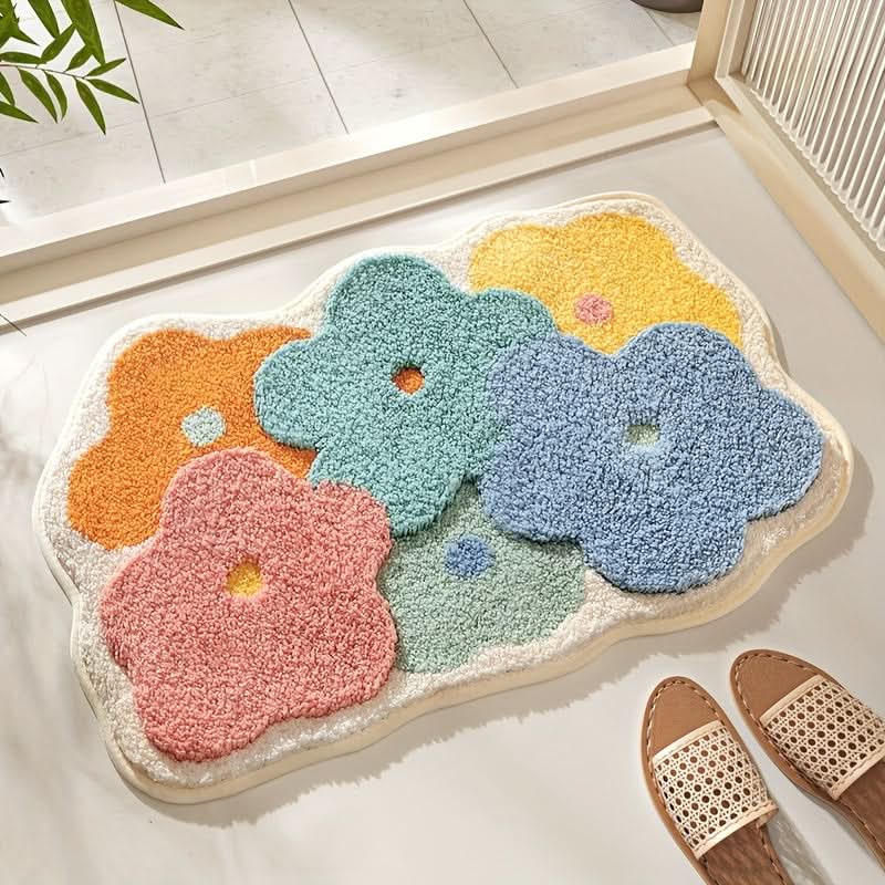 FlorSoft - Extra Absorbent Bath Mat With Floral Pattern