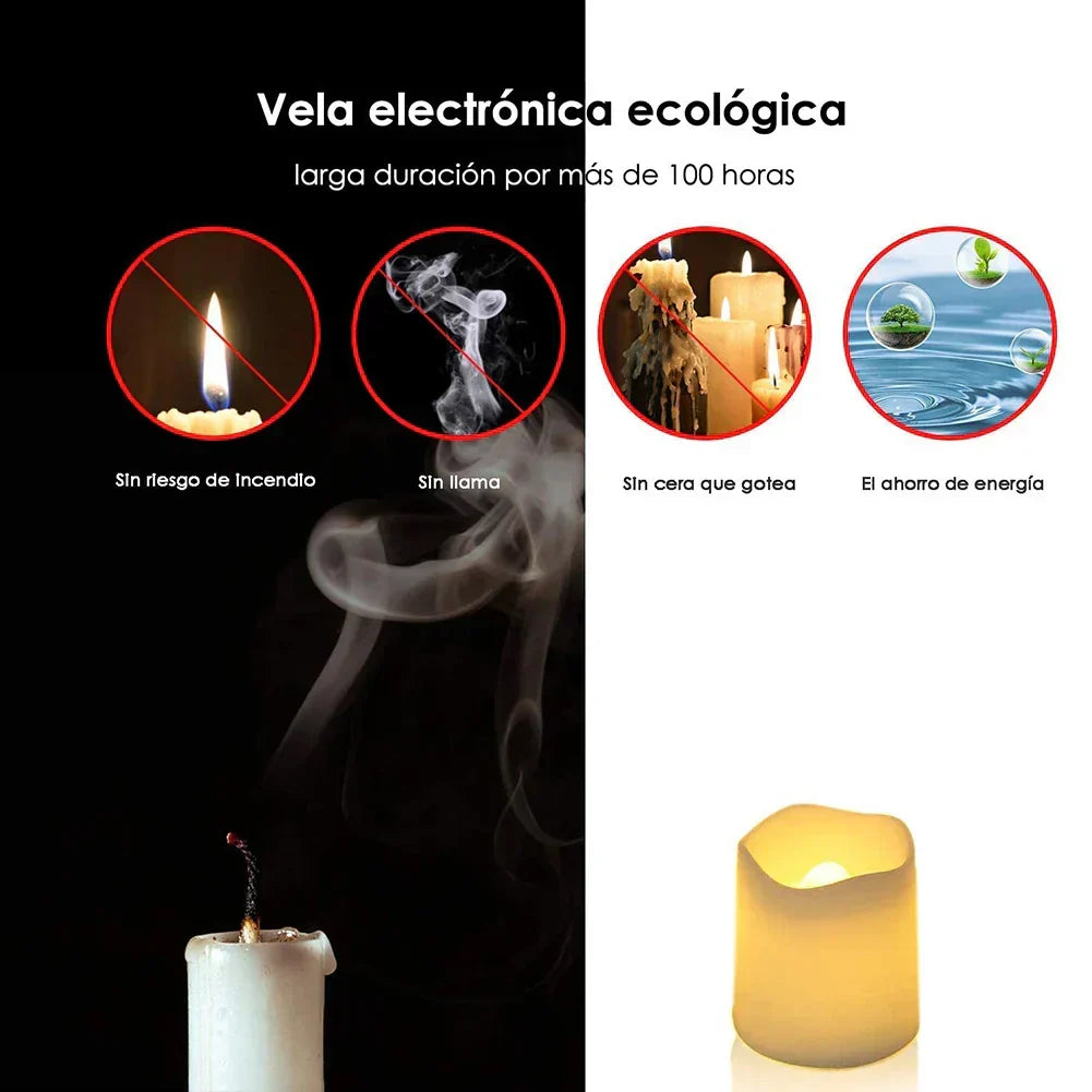 Batteriebetriebene LED-Teelichter mit warmweißem Flackereffekt
