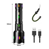 LED-Taschenlampe Mit Power-Display – Wiederaufladbare Hochleistungs-Taschenlampe Mit Glasbrecher & USB-C