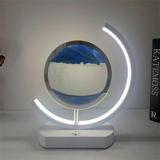 3D LED Sandkunst Tischlampe Mit USB-Ladung Und Aluminiumrahmen Für Entspannendes Ambiente