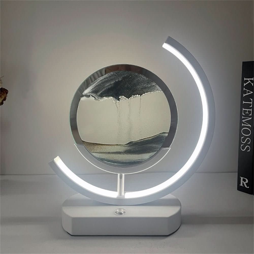 3D LED Sandkunst Tischlampe Mit USB-Ladung Und Aluminiumrahmen Für Entspannendes Ambiente