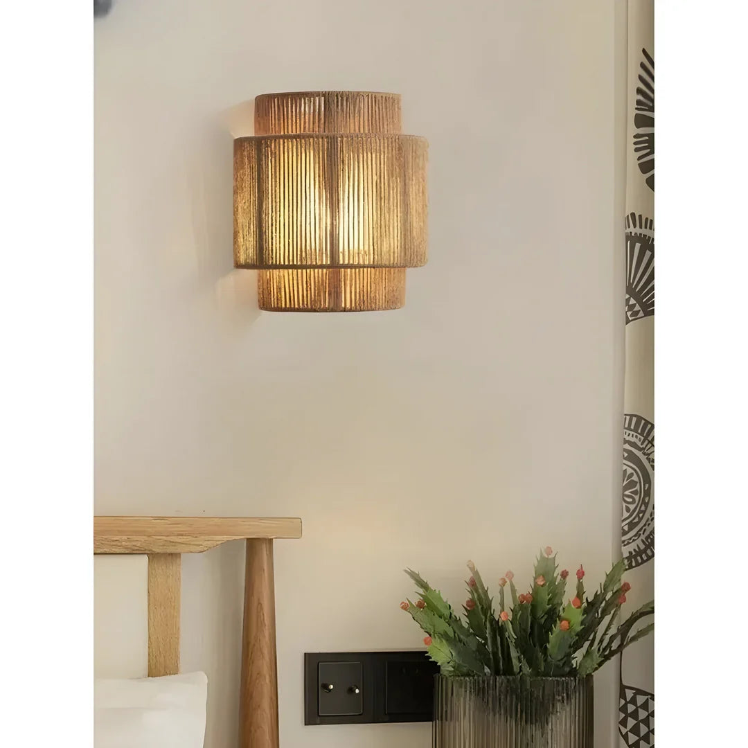 Moderne Geflochtene Rattan-Wandlampe