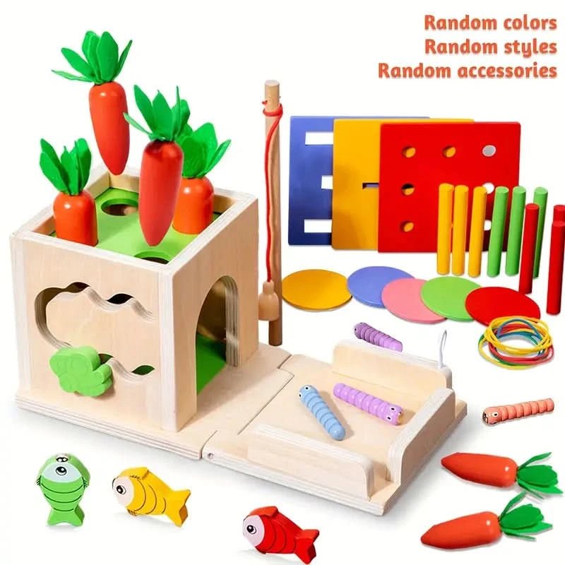 KleinerPfad Play Cube – 8-in-1 Montessori Wooden Activity Cube for Babies