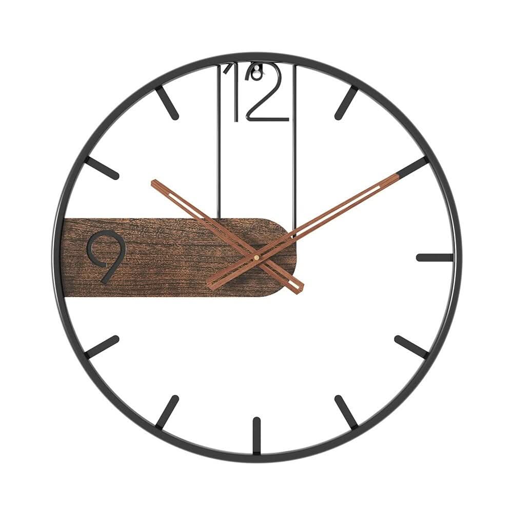 Horium Clock Large Round Metal Wall Clock for Modern Interiors with an Elegant Touch