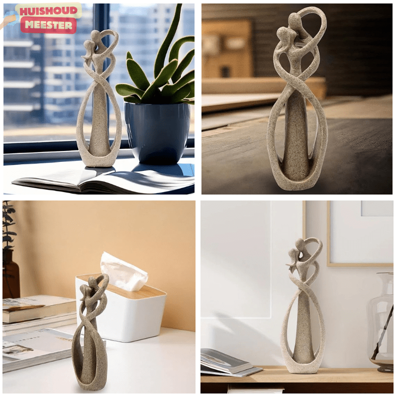 Armonia Embrace – Symbolic Decorative Sculpture for Love & Connection (Living Room Decor in Black or Bronze)