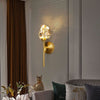 Shanghai Glass Wall Light Gold Metal Fixture and Clear Glass