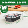 50-teiliges Meal-Prep-Behälter-Set mit Deckel – Ideal für Essensvorbereitung