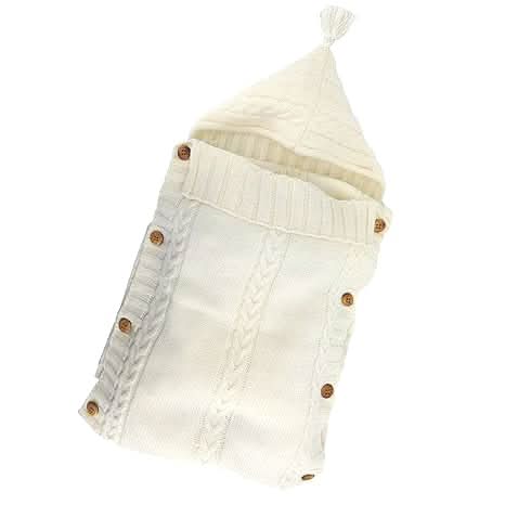 Hugnest Baby Wrap Carrier – Cozy Hooded Newborn Sleeping Bag in Beige