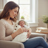 Hugnest Baby Wrap Carrier – Cozy Hooded Newborn Sleeping Bag in Beige