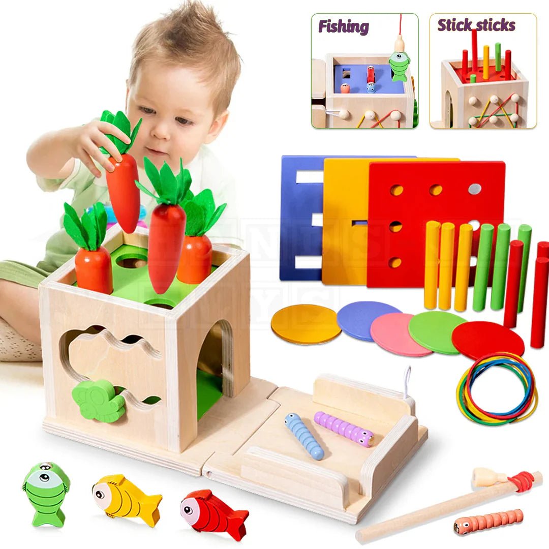 Activity Cube – Montessori Wooden Toy for Early Learning and Motor Skill Development