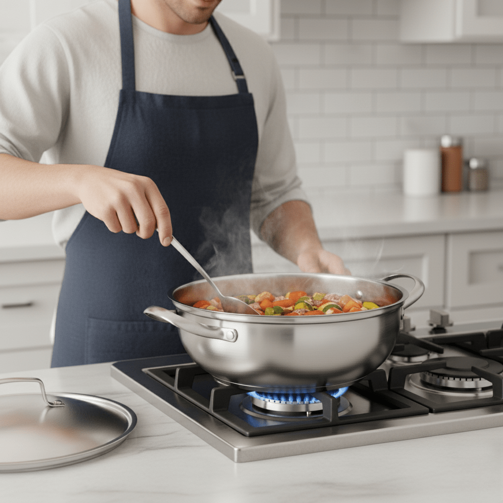 EcoHeat – Stainless Steel Cooking Pot 26 cm With Even Heat Distribution