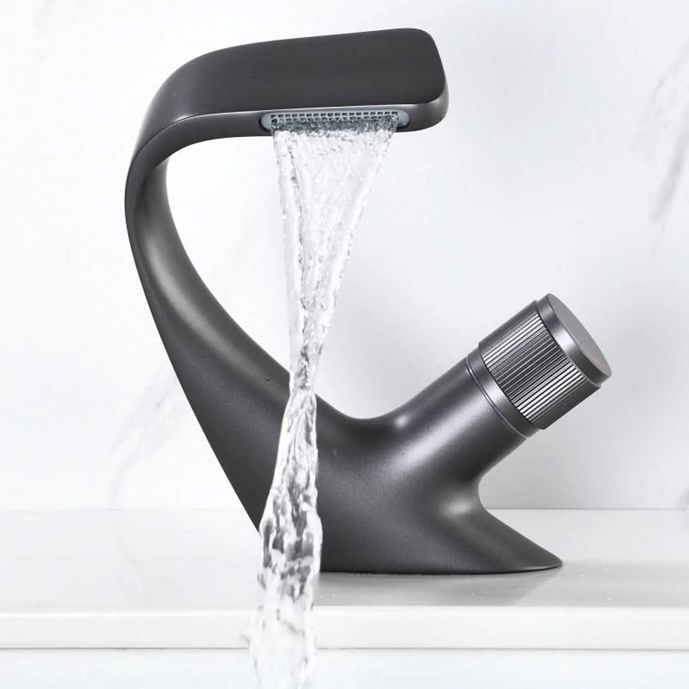 AQUACASCADE Waterfall Basin Faucet – Elegant Single-Lever Mixer with Spa Effect for Your Bathroom