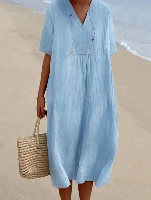 ARIA DRESS – Cotton-Linen Summer Dress For Ultimate Comfort