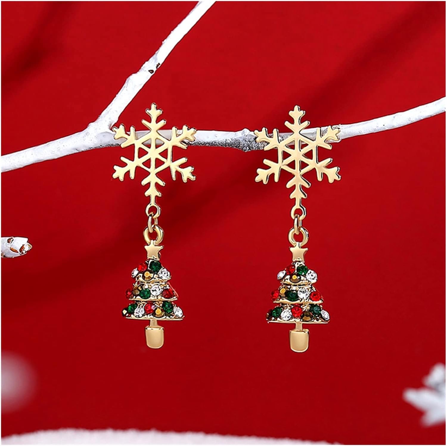 AURAFLAKE – Elegante vergoldete Schneeflockenohrringe für festliches Strahlen 0