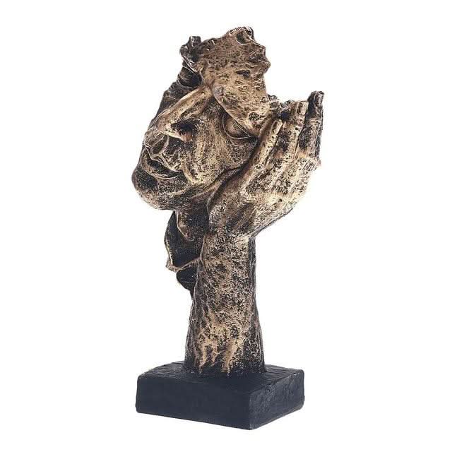 Abstrakte goldene Skulptur | Nordische moderne Wohnkultur | Minimalistischer Kunstakzent | Skandinavischer Stil | Elegantes Innendesign 2