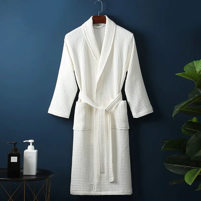 Air-Woven Bathrobe - Lightweight Unisex Waffle Weave Bathrobe