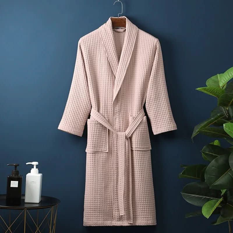 Air-Woven Bathrobe - Lightweight Unisex Waffle Weave Bathrobe