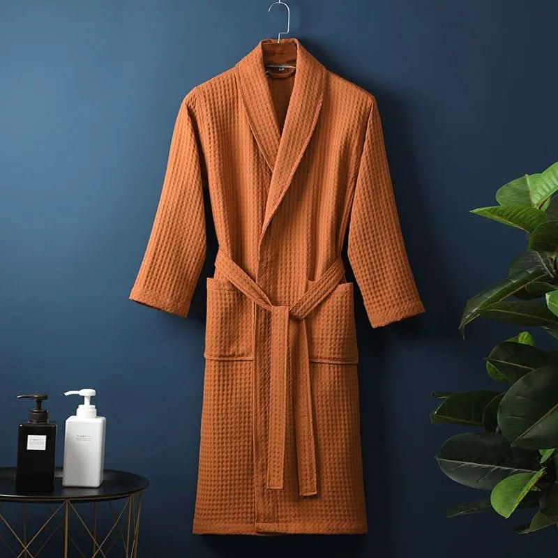 Air-Woven Bathrobe - Lightweight Unisex Waffle Weave Bathrobe