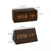 Futura Alarm Clock Wood Look LED With Three Alarms Temperature Display Adjustable Brightness