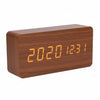 Futura Alarm Clock Wood Look LED With Three Alarms Temperature Display Adjustable Brightness