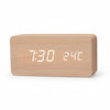 Futura Alarm Clock Wood Look LED With Three Alarms Temperature Display Adjustable Brightness