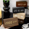Futura Alarm Clock Wood Look LED With Three Alarms Temperature Display Adjustable Brightness