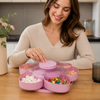Drehbare Snackplatte mit Fächern – Rotierendes Serviertablett für Snacks & Süßigkeiten