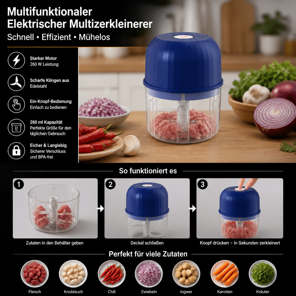 Multifunktionaler elektrischer Multizerkleinerer