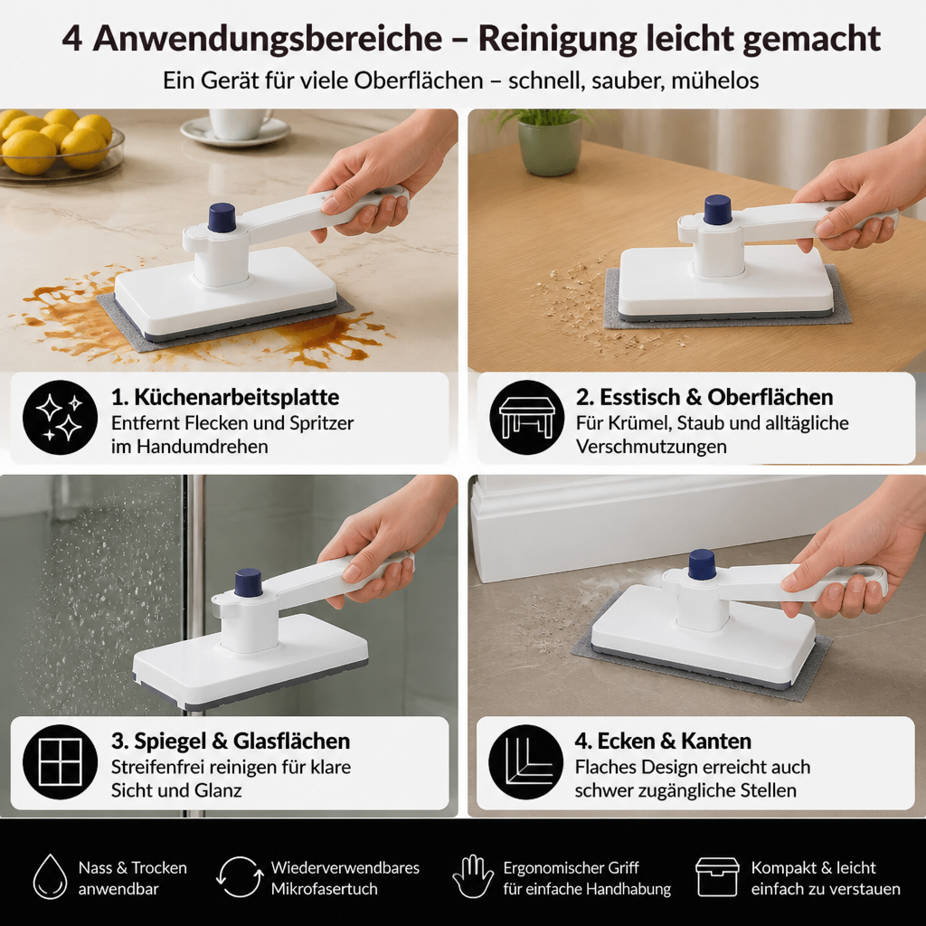 Tragbarer Flachmopp mit Wiederverwendbarem Reinigungstuch für Schnelle Reinigung