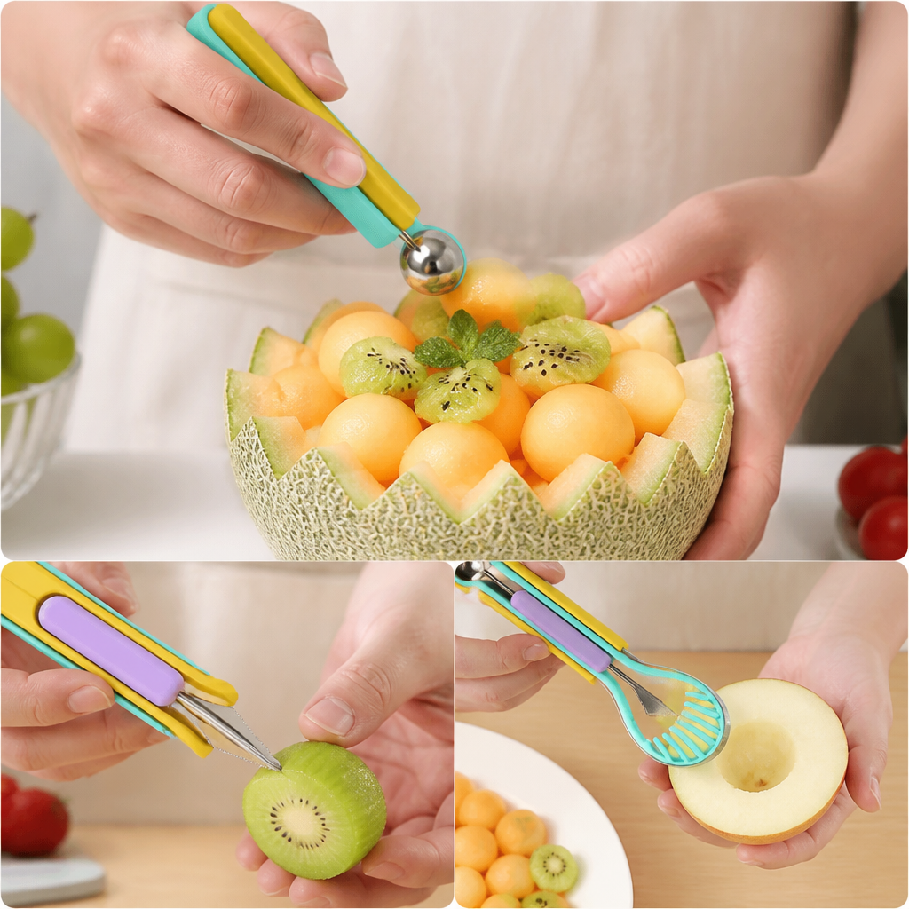 3-in-1 Obstschnitz- und Kugelausstecher-Set