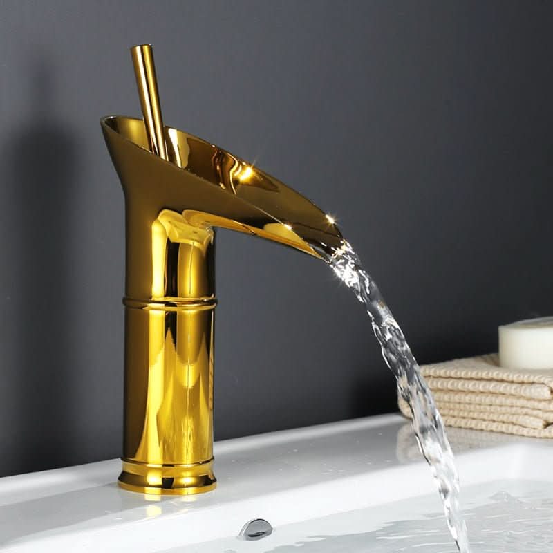 AquaFalls – Antique Brass Waterfall Sink Faucet