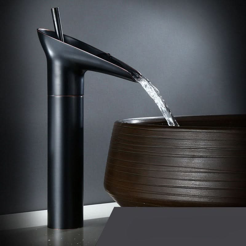 AquaFalls – Antique Brass Waterfall Sink Faucet