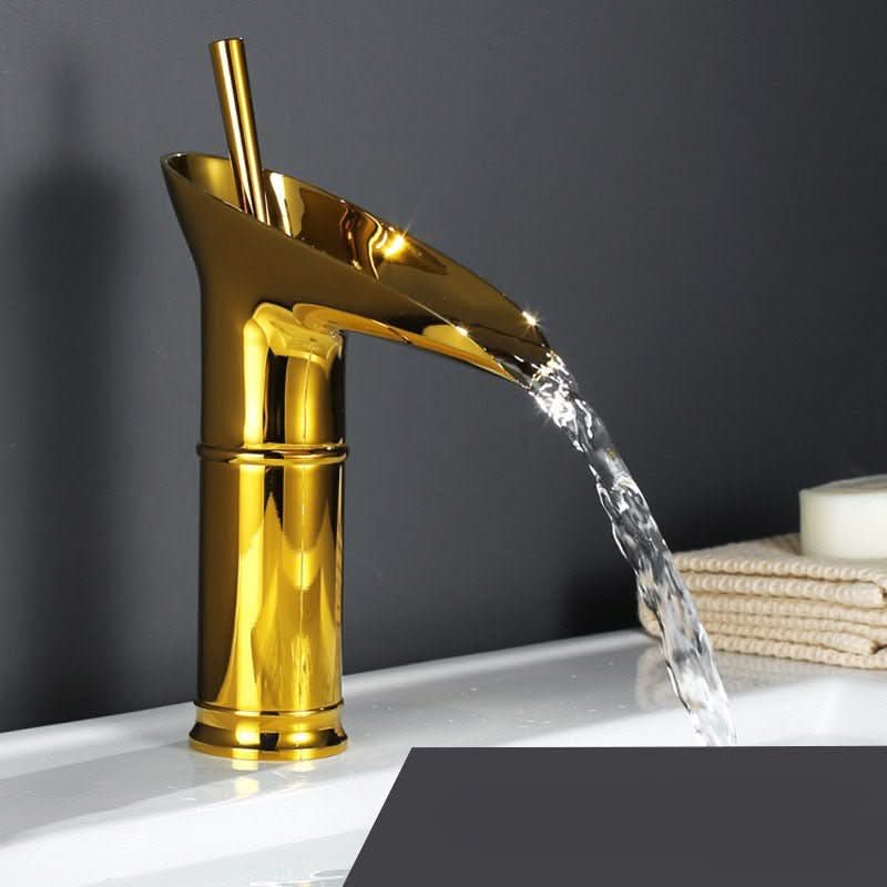 AquaFalls – Antique Brass Waterfall Sink Faucet