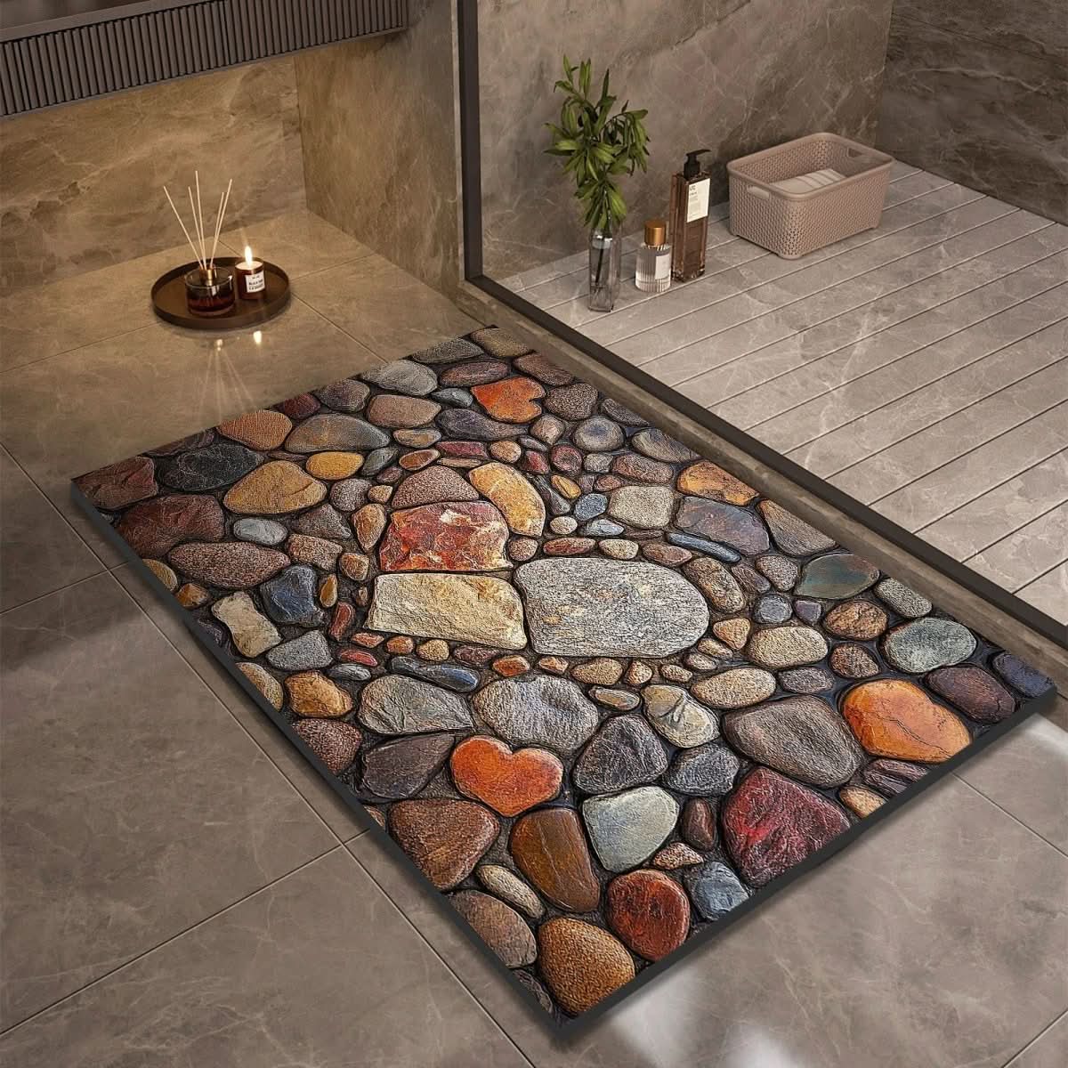 StoneDry Bath Mat – Diatomaceous Earth Bath Mat for Safety & Comfort