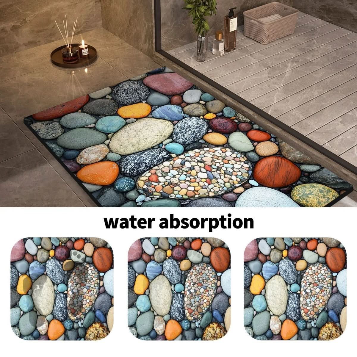 StoneDry Bath Mat – Diatomaceous Earth Bath Mat for Safety & Comfort