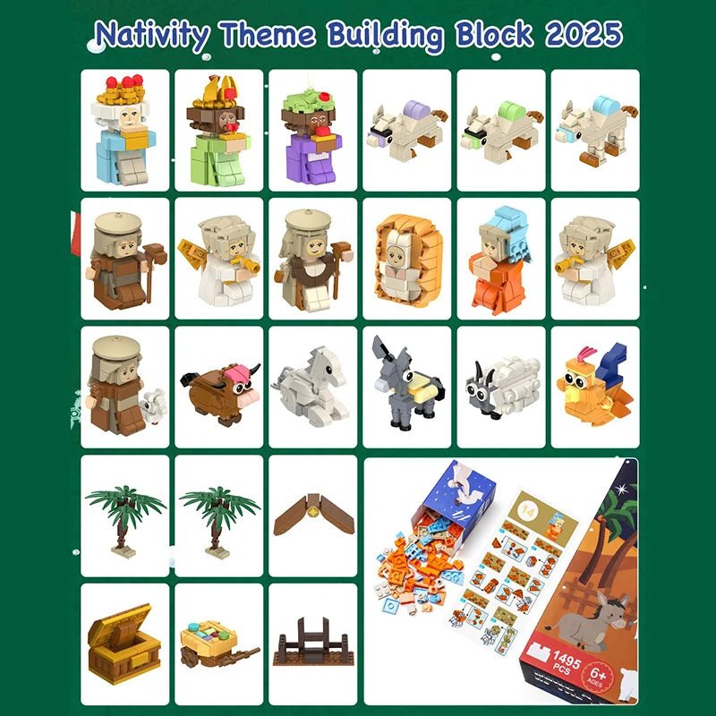 BRICKMAS – Kreativer DIY-Adventskalender mit Krippenmotiv und 24 Bausteinen 5