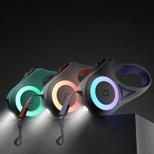 SicherGassi Leash – Illuminated Dog Leash with LED Light & Flashlight for Safe Evening Walks