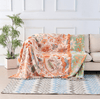 Boho-Chic – Cotton Throw Blanket with Floral Boho Pattern