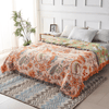 Boho-Chic – Cotton Throw Blanket with Floral Boho Pattern