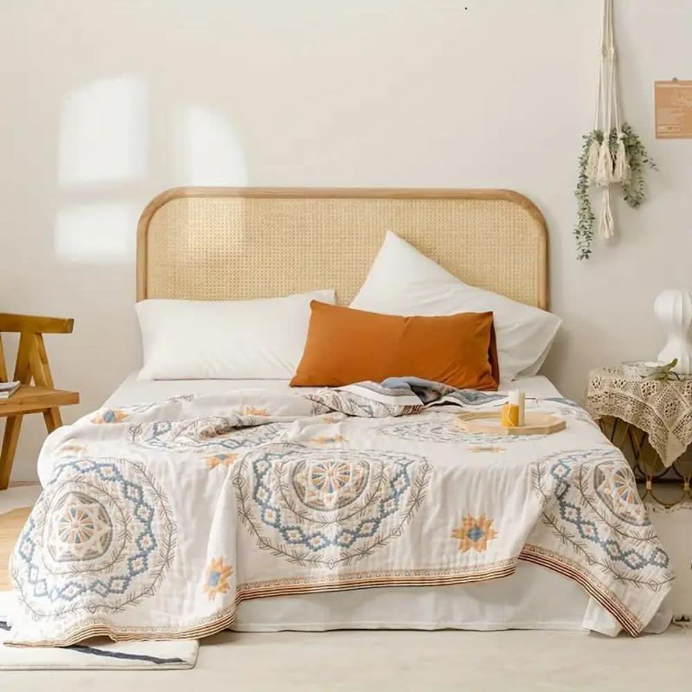 BohoHaven Blanket – Cotton Blanket with Mandala Pattern for Indoors & Outdoors
