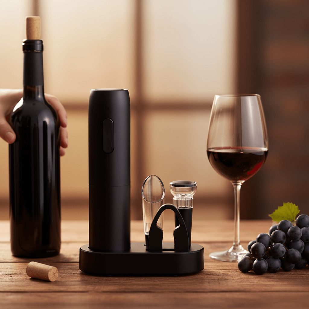 CORKLUX – Kabelloser 4-in-1-Elektro-Weinöffner mit wiederaufladbarem Design 6