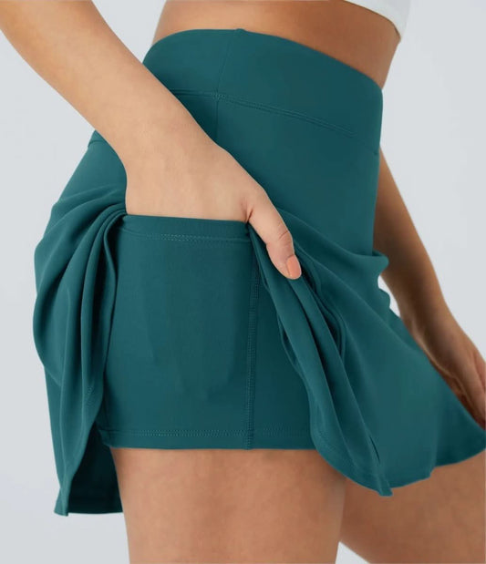 COURTLINE Tennis Skirt – Sporty 2-in-1 Skirt with Shorts & High-Waist