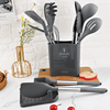 Culinara Pro – 12-Piece Silicone Kitchen Utensil Set with Stainless Steel Handles