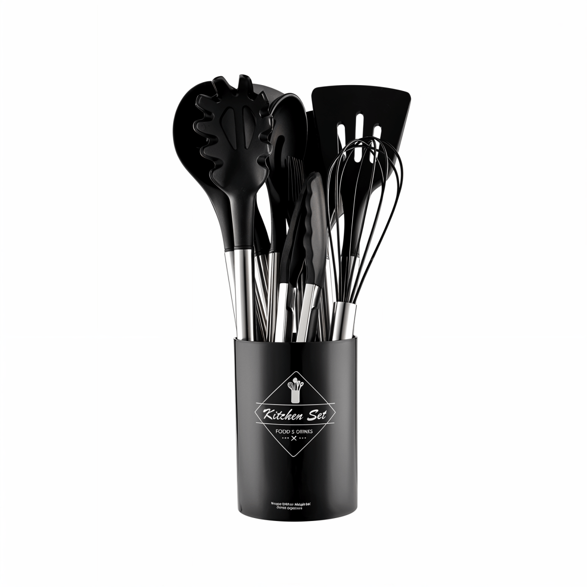 Culinara Pro – 12-Piece Silicone Kitchen Utensil Set with Stainless Steel Handles