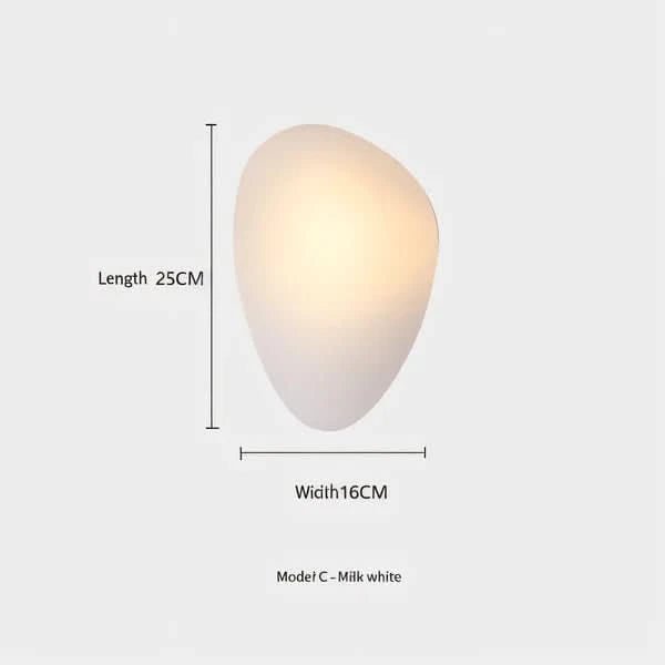 JANA Pebble Glass Wall Sconce With Warm Diffused Light For Modern Ambiance